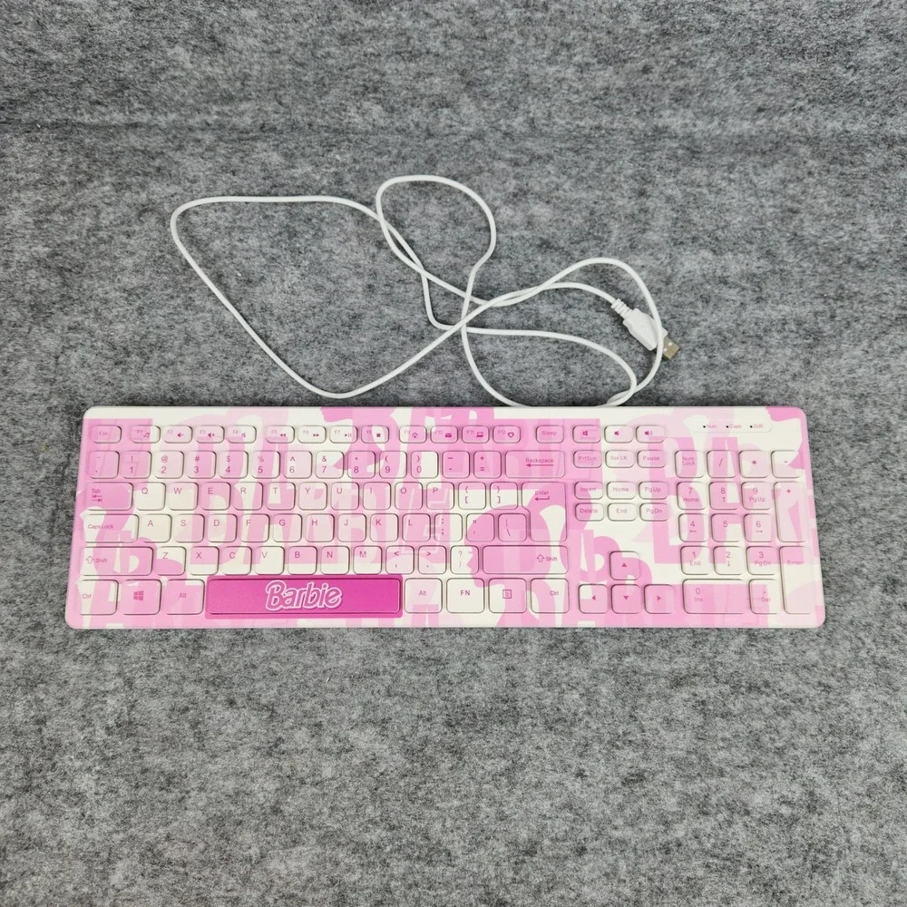 Barbie KY0003 Keyboard Pink Wired USB Computer Ergonomic Number Pad Tested